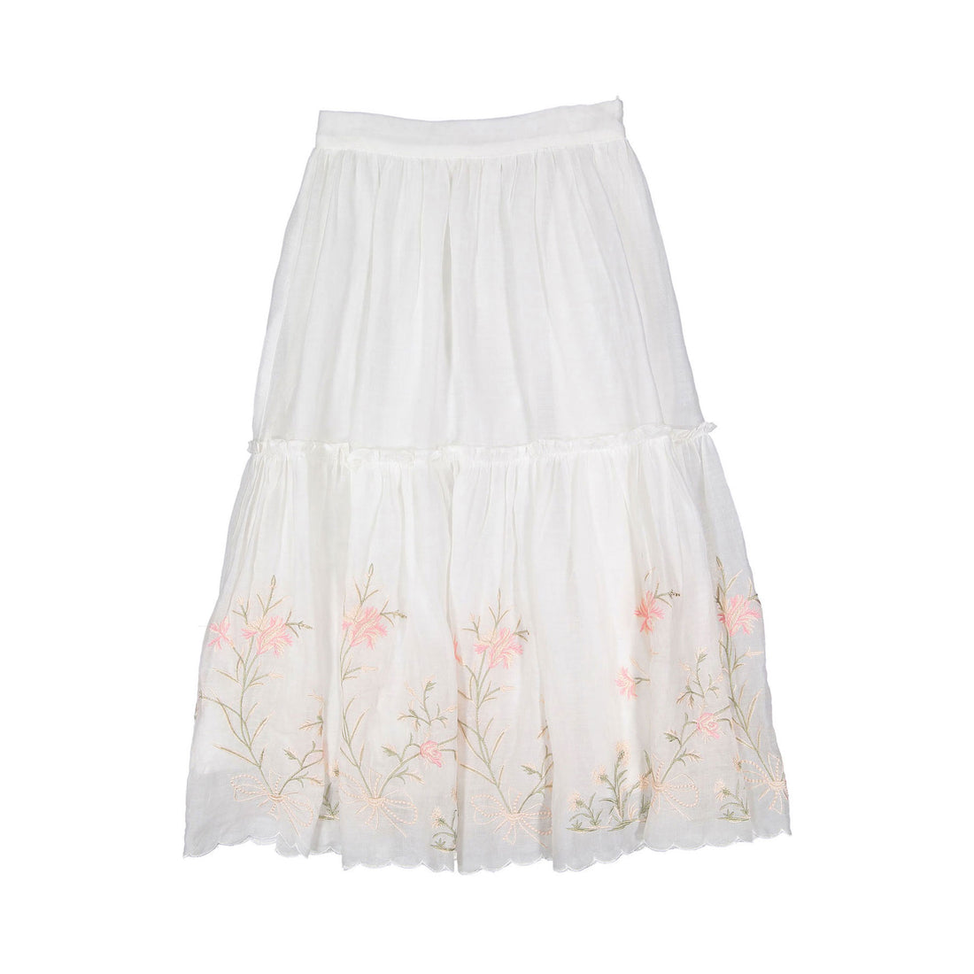Petite Amalie  White Heirloom Embroidered Skirt