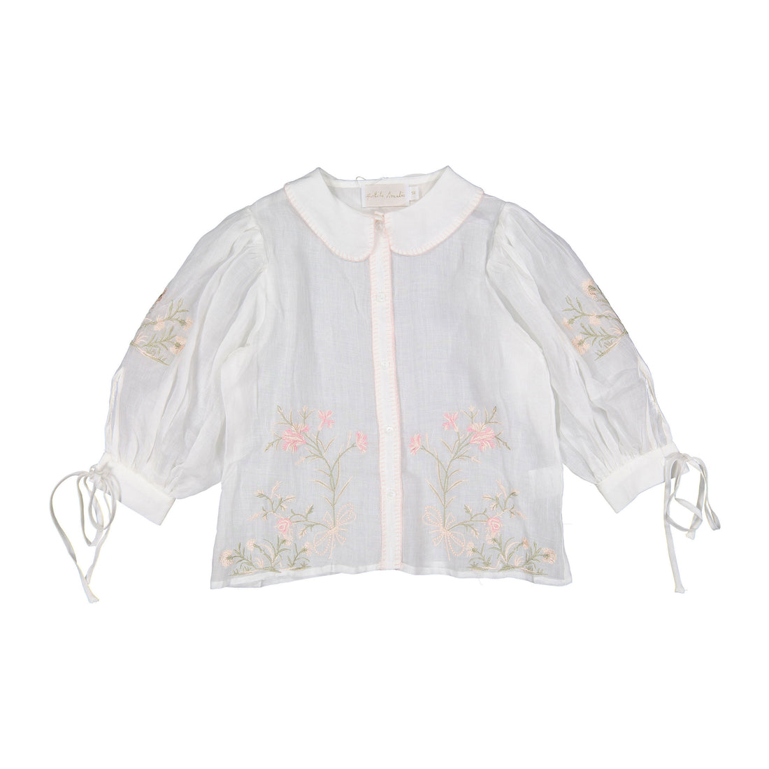 Petite Amalie  White Heirloom Embroidered Blouse