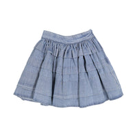 Petite Pink Chambray Pleated Skirt