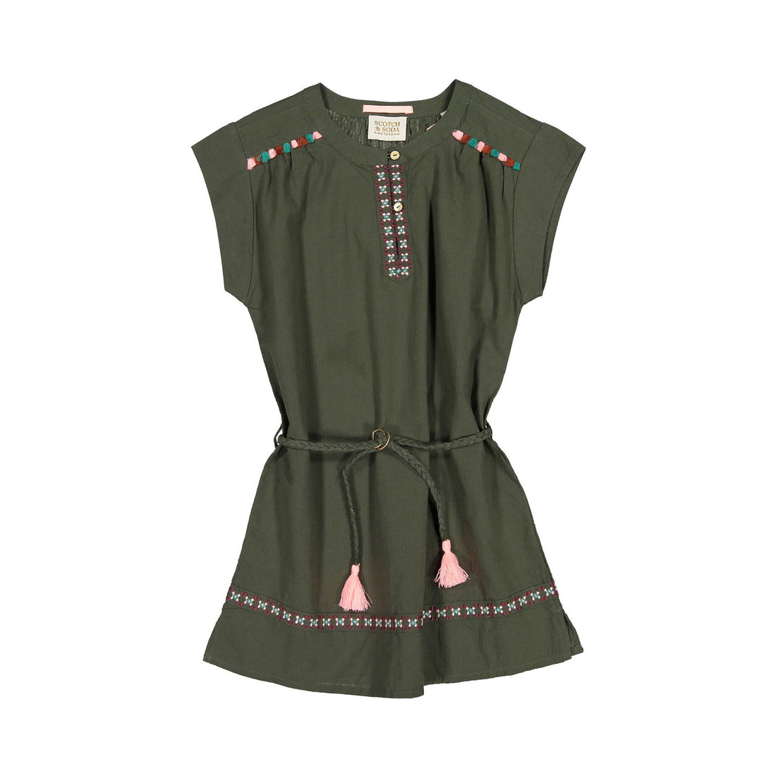 Scotch Shrunk Seaweed Green Embroidered Kaftan Dress Ladida Scotch Shrunk Seaweed Green Embroidered Kaftan Dress Ladida