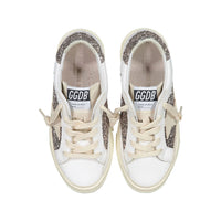 Golden Goose Optic White/Cinder/Seed May Glitter Sneakers
