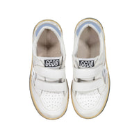 Golden Goose White/Silver/Blue Fog Ballstar Strap Sneakers