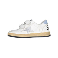 Golden Goose White/Silver/Blue Fog Ballstar Strap Sneakers