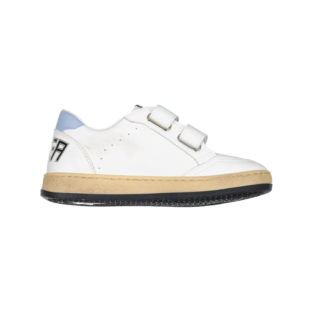 Golden Goose White/Silver/Blue Fog Ballstar Strap Sneakers