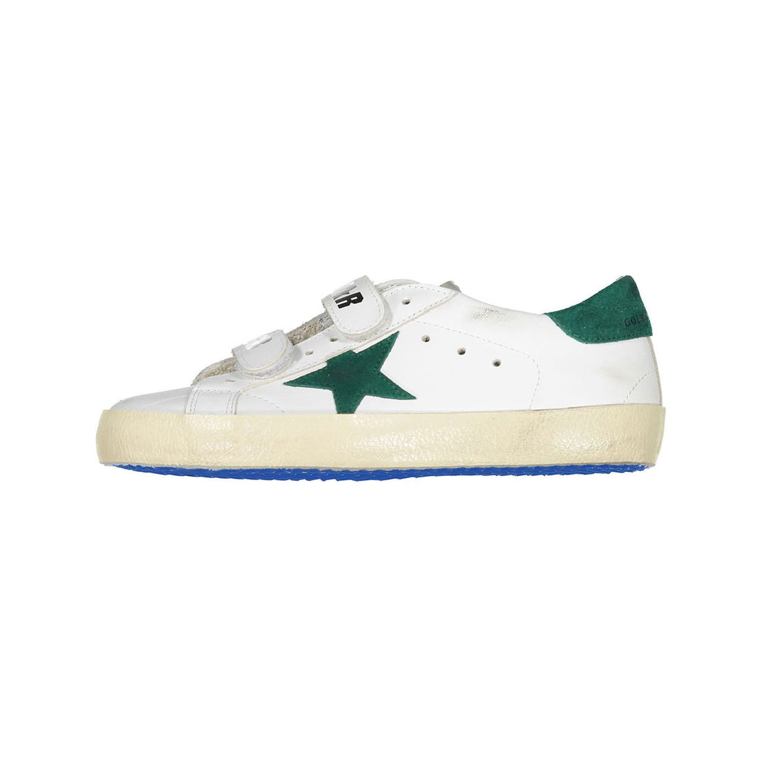 Golden Goose White/Green Old School Sneakers