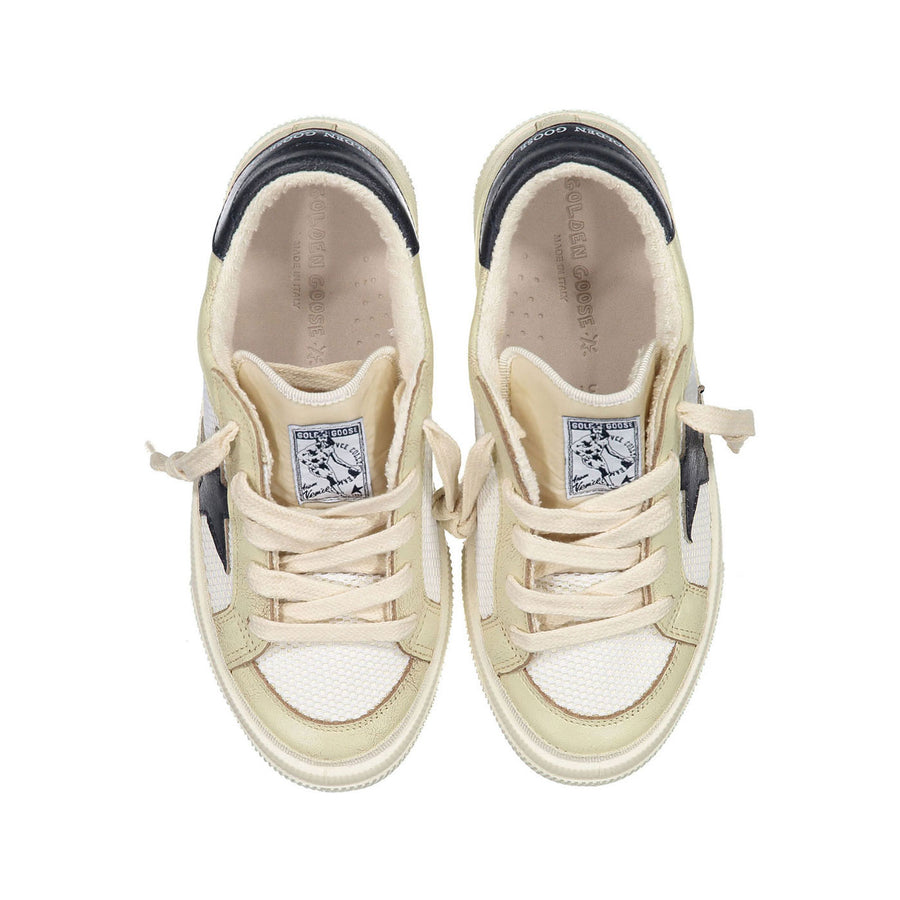 Golden Goose White/Blue May Nappa And Net Sneakers