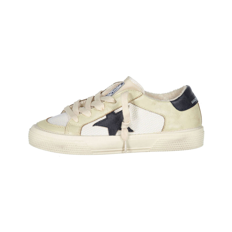 Golden Goose White/Blue May Nappa And Net Sneakers