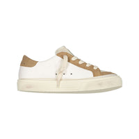 Golden Goose White/Light Brown May Nappa Upper Suede Sneakers