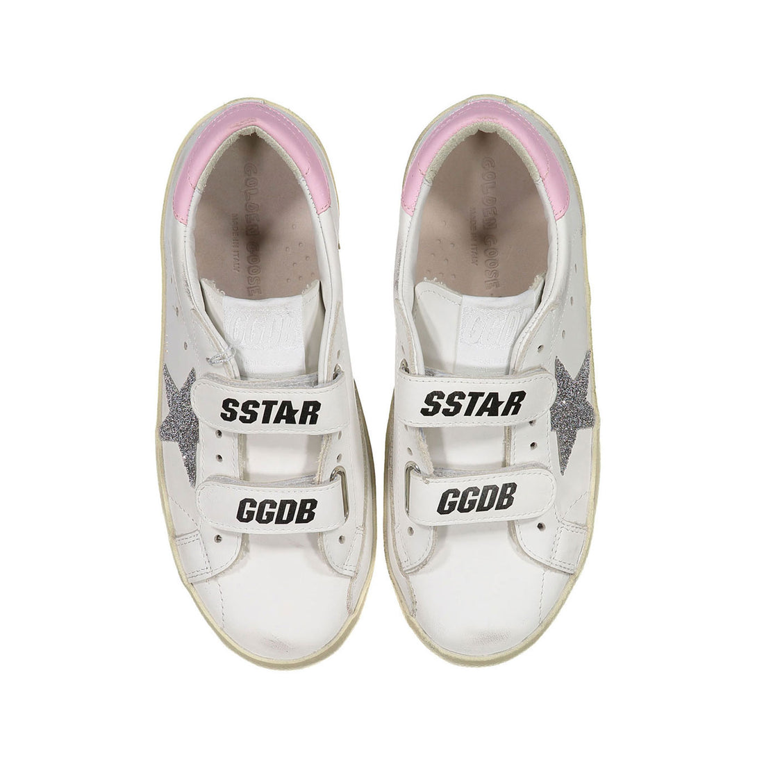 Golden Goose Optic White/Crystal/Orchid Pink Old School Sneakers