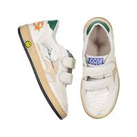 Golden Goose White/Smoke Grey/Green Ballstar Strap Sneakers