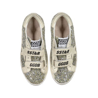 Golden Goose Platimnum/Cream Old School Glitter Sneakers