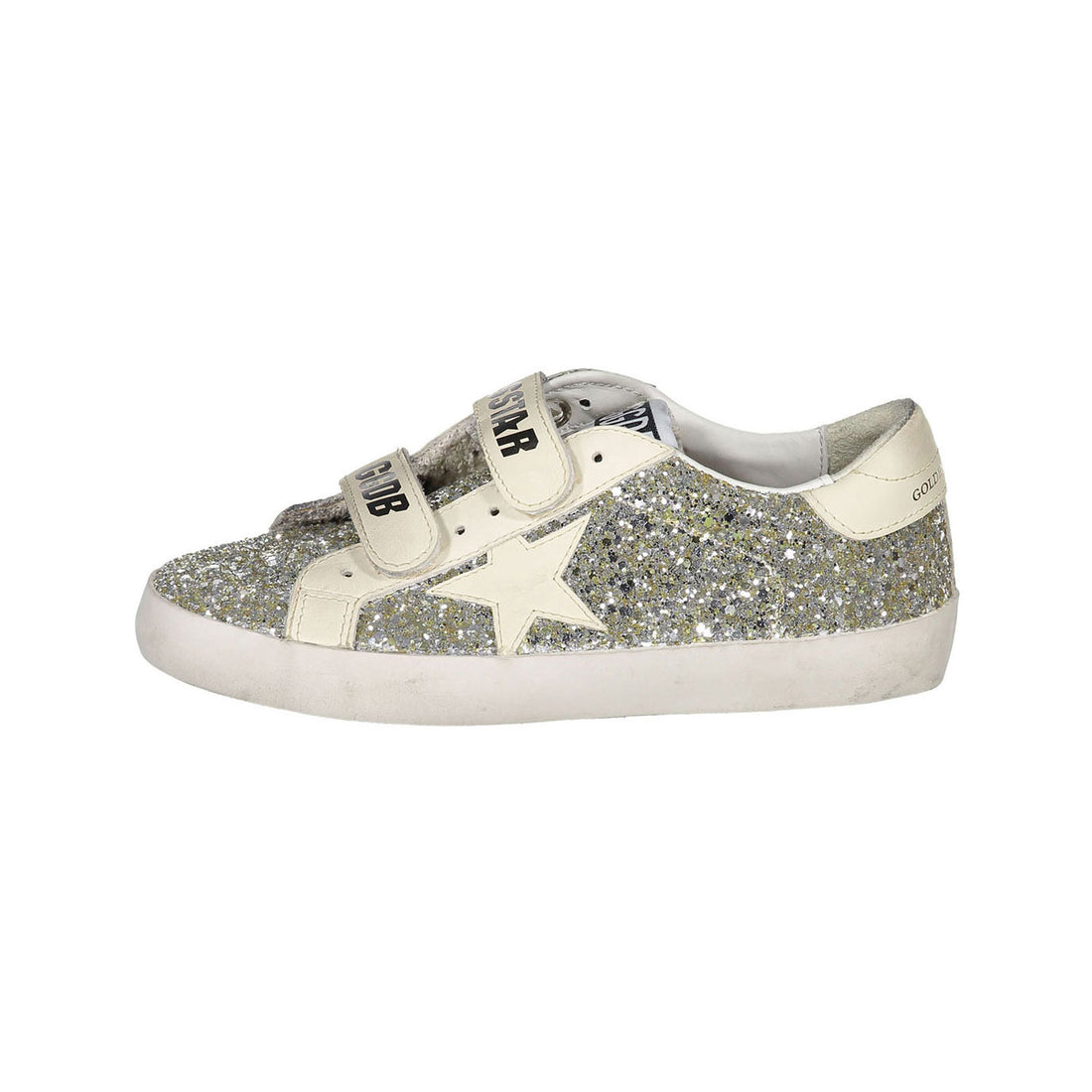 Golden Goose Platimnum/Cream Old School Glitter Sneakers