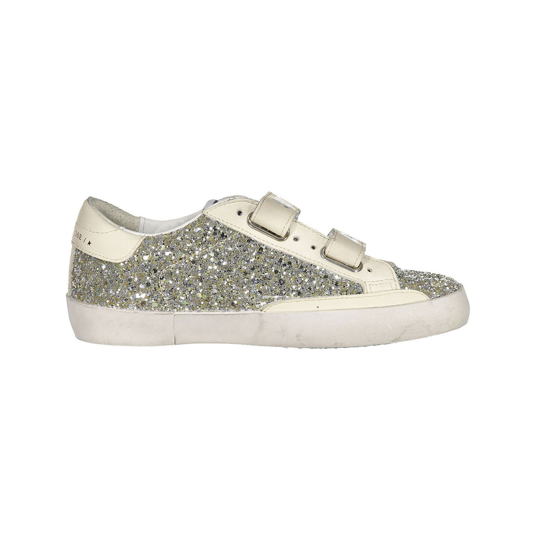 Golden Goose Platimnum/Cream Old School Glitter Sneakers