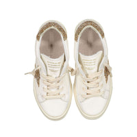 Golden Goose White/Gold May Upper Glitter Sneakers
