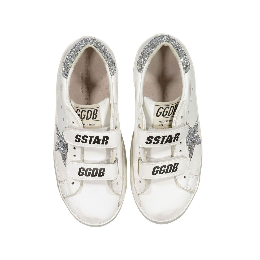 Golden Goose White/Ice/Silver Old School Sneakers