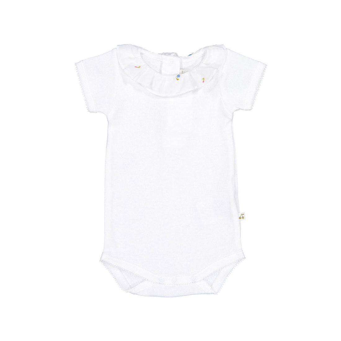 Bonpoint White/ Multicolor Collar April Bodysuit