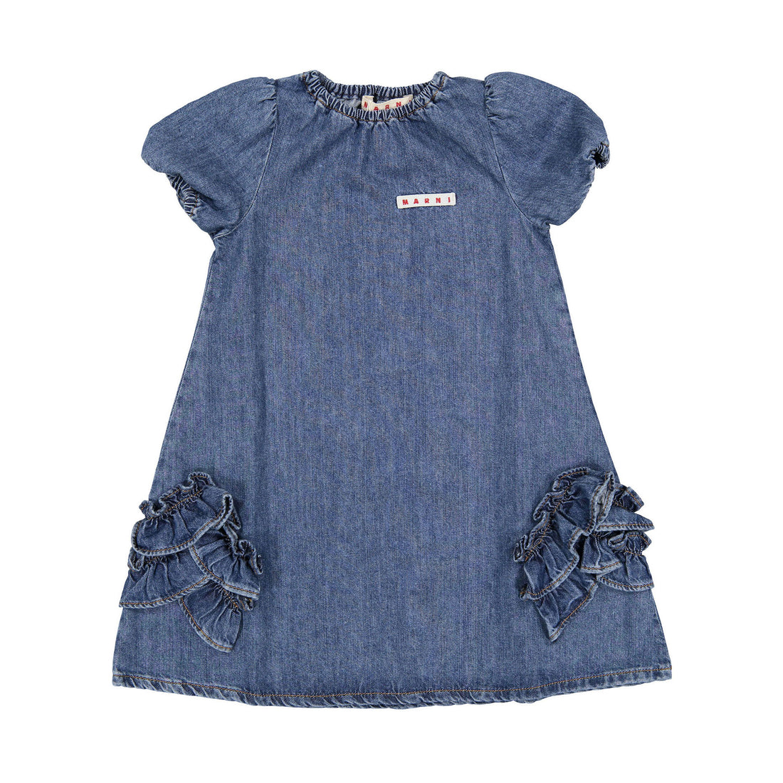 marni denim dress Marni Denim Ruffle Sided Dress – Ladida