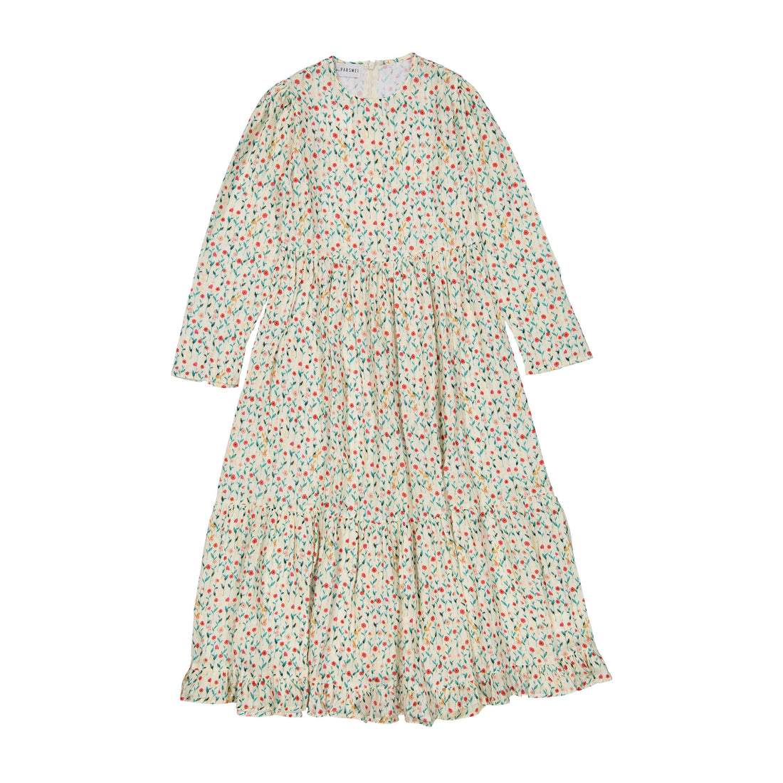 Atelier Parsmei Poppy Garden Gathered Layers Maxi Dress