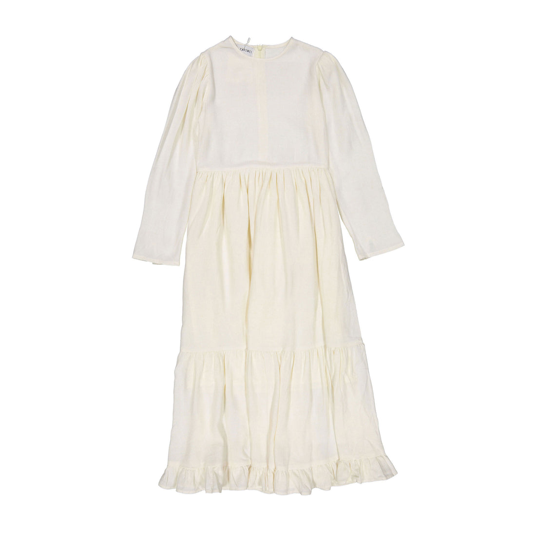 Atelier Parsmei Buttercream Gathered Layers Maxi Dress