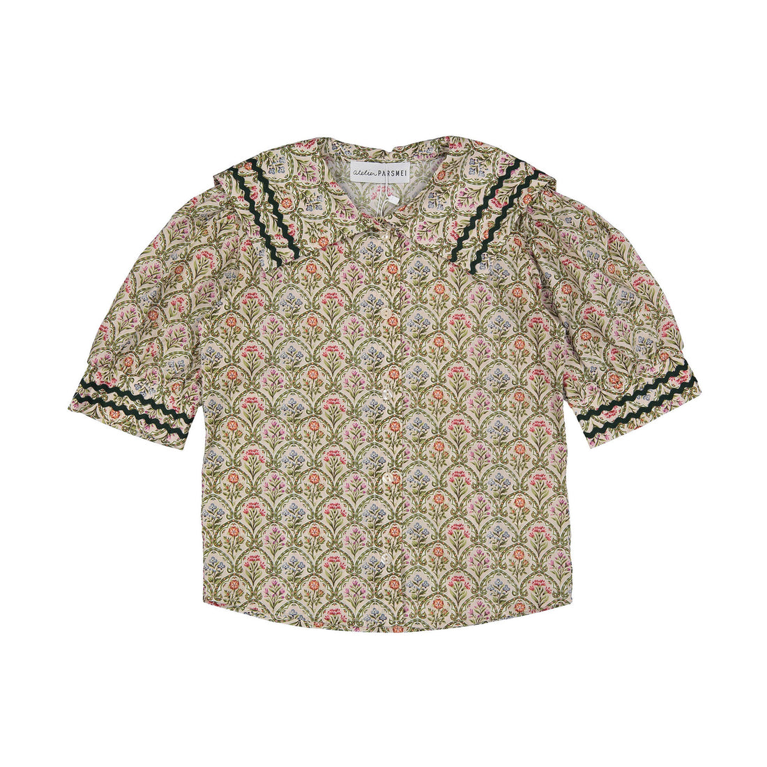 Atelier Parsmei Veiled Rose Ric Rac Detailed Blouse
