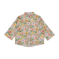 Atelier Parsmei English Rose Teal Oversized Crop Top
