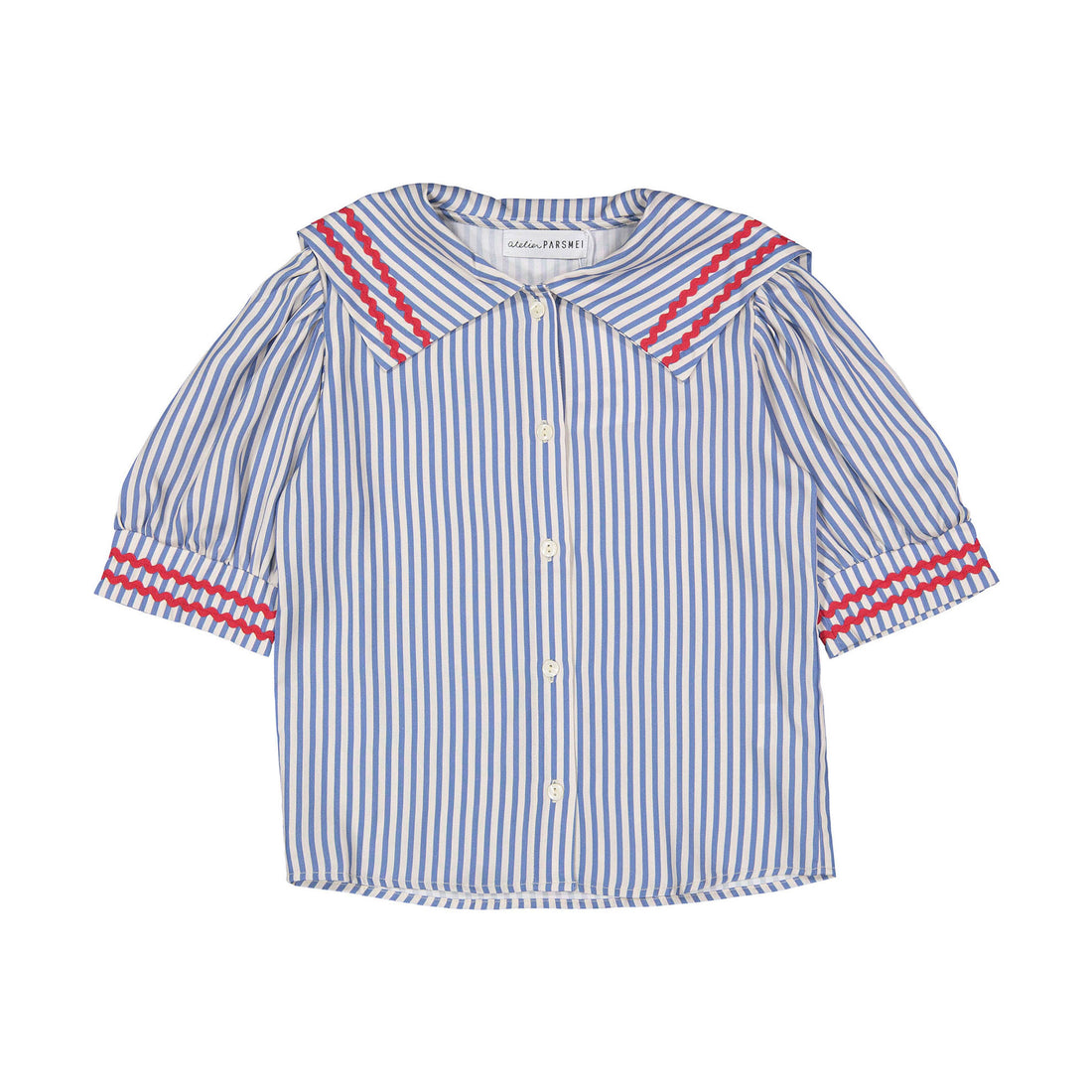 Atelier Parsmei Palace Blue Ric Rac Detailed Blouse