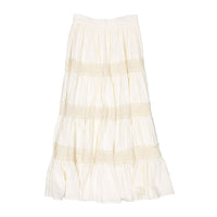 Atelier Parsmei Buttercream Panelled Lace Ankle Skirt