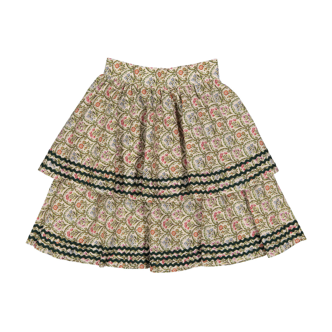 Atelier Parsmei Veiled Rose Layered Ric Rac Skirt