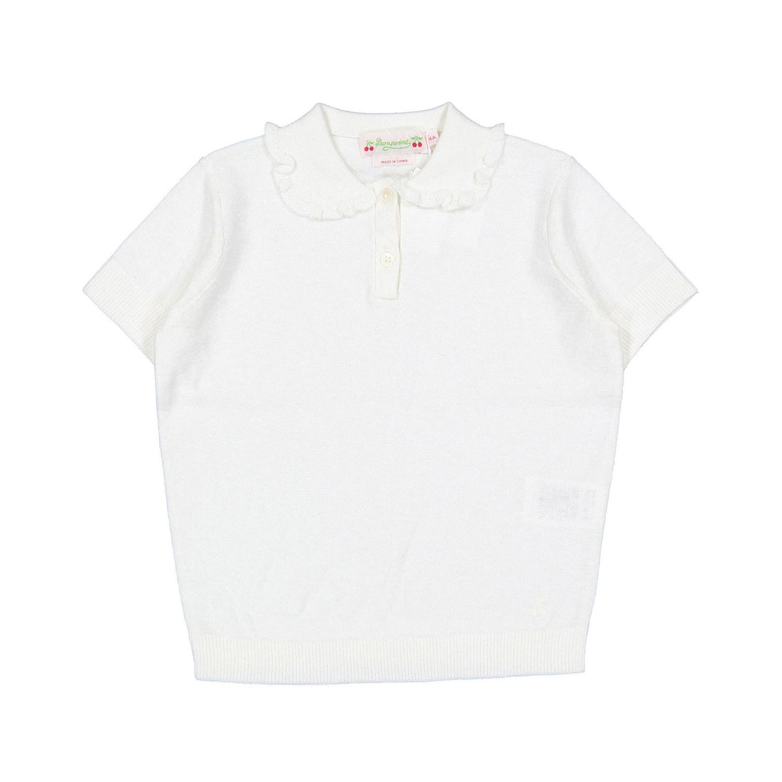 Bonpoint Milk White Frynja Collared  Sweater
