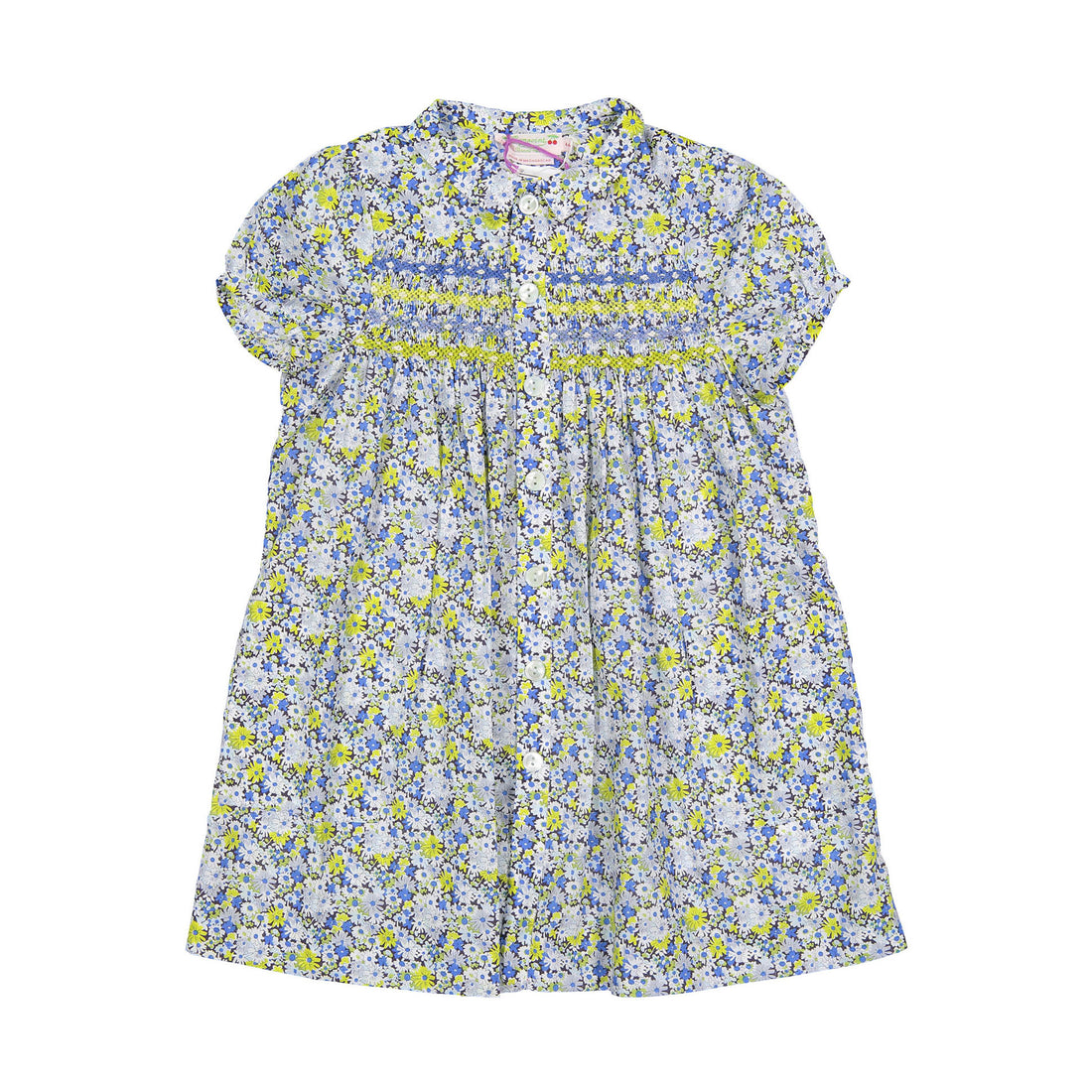 Bonpoint Floral Blue Candice Smocked Dress