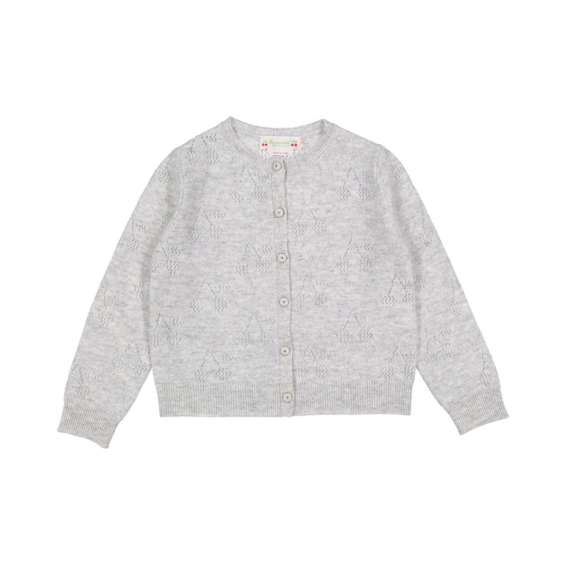 Bonpoint Heather Grey Thindra Cherry Allover Cardigan