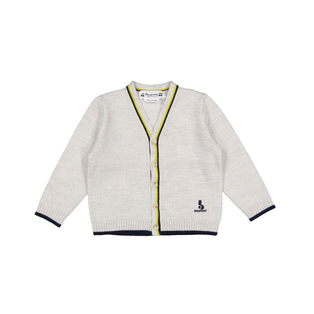 Bonpoint Heather Grey Teotim Baby Cardigan