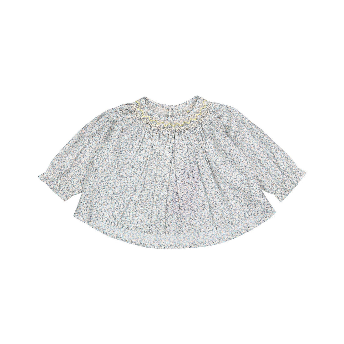 Bonpoint Blue Floral Smocked Griotte Baby Blouse