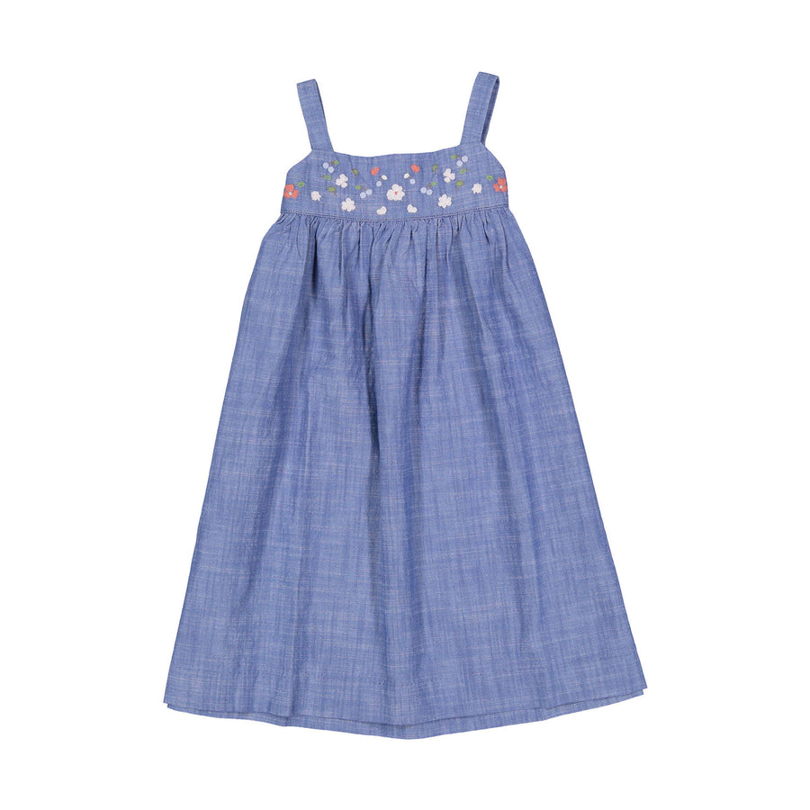 bonpoint denim dress Bonpoint girls soft cotton denim ruffle dress
