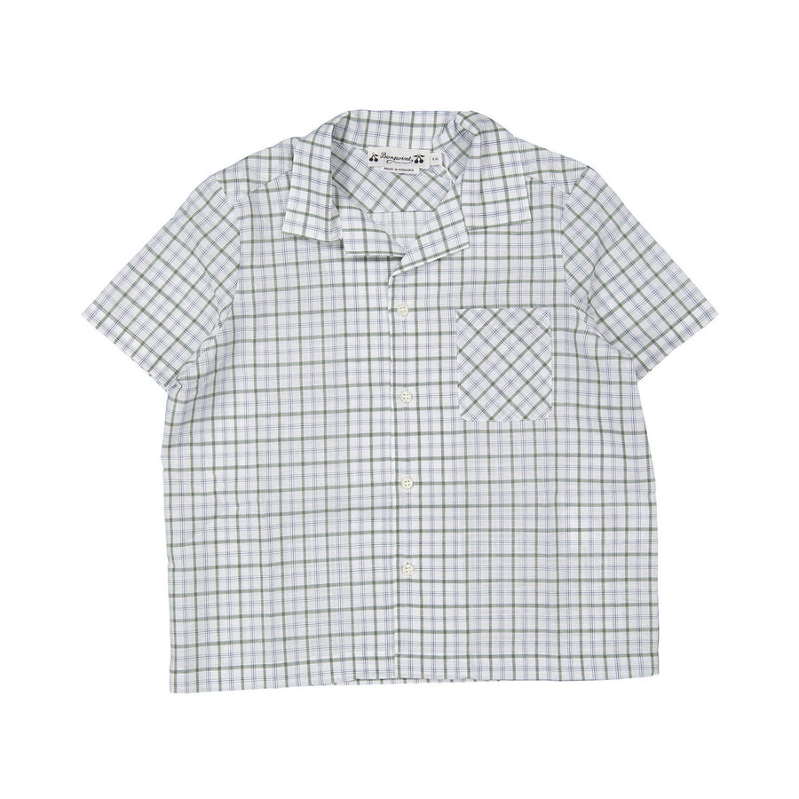 Bonpoint Greenish Grey Plaid Steve Shirt
