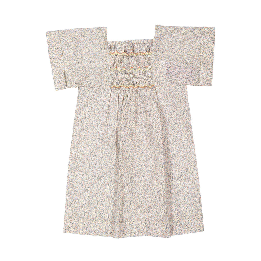peasant smock dress Bonpoint Rose Powder Smocked Peasant Dress – Ladida