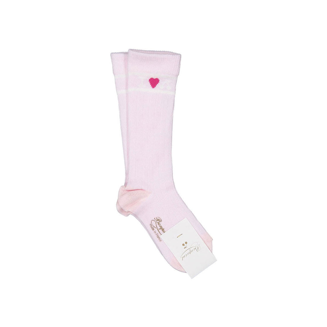 Bonpoint Pale Pink Rib Filo Socks