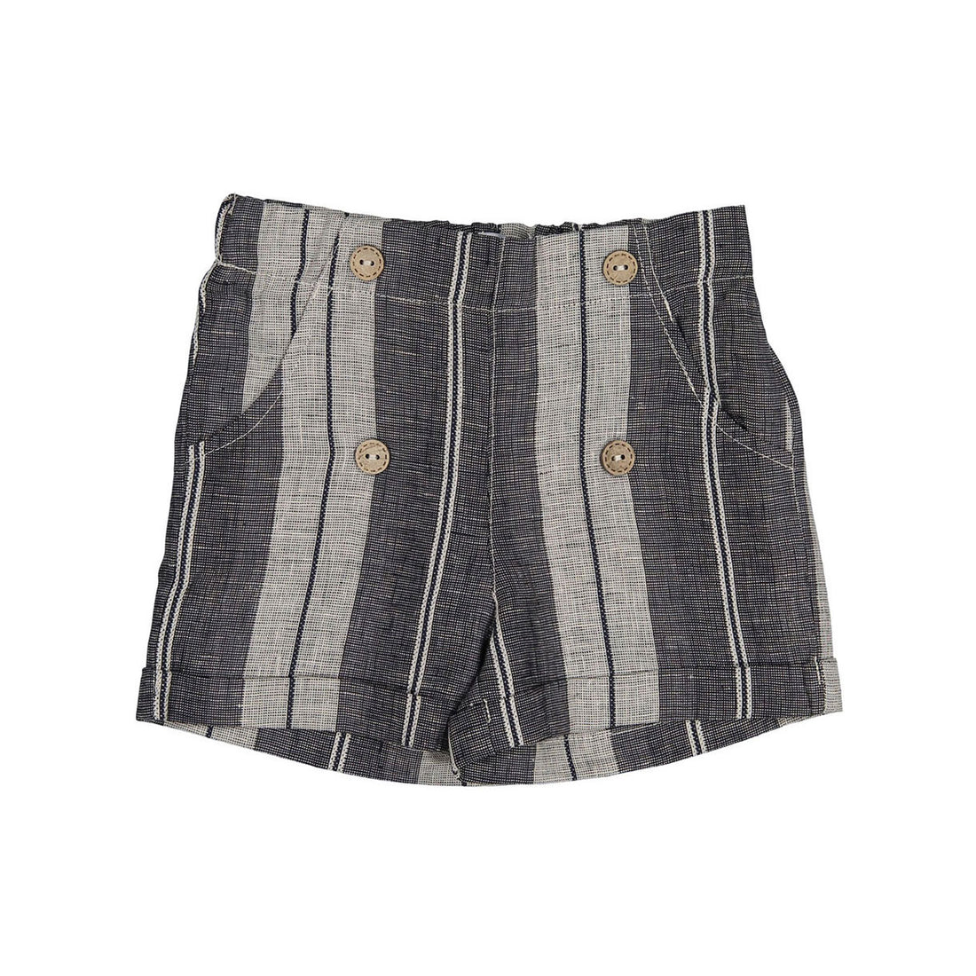 Noma Grey/ Black Button Detail Striped Shorts