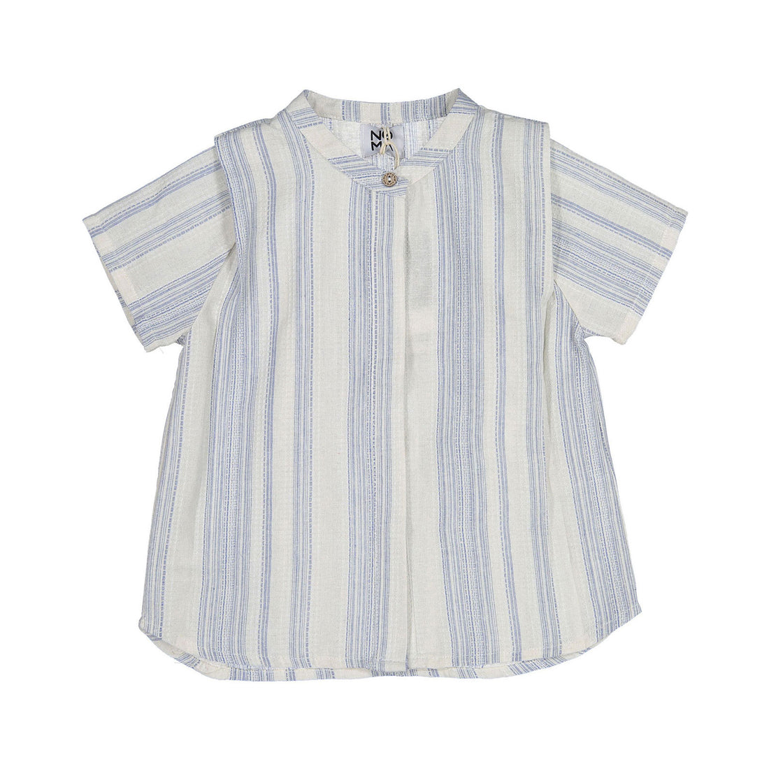 Noma Light Blue/ Sand Shoulder Pleat Striped Shirt