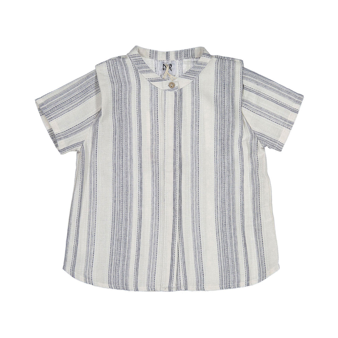 Noma Navy Shoulder Pleat Striped Shirt