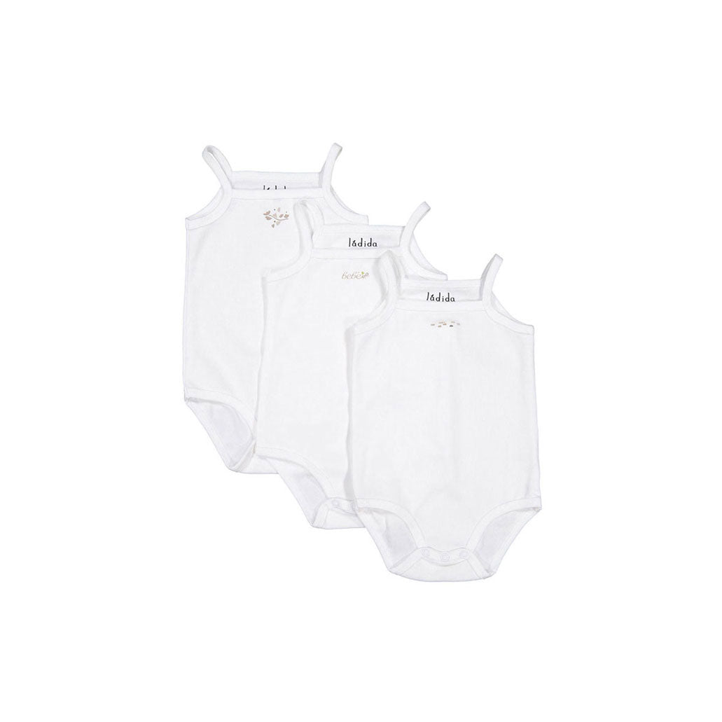 Ladida Layette White 3 Pack Baby Undershirts