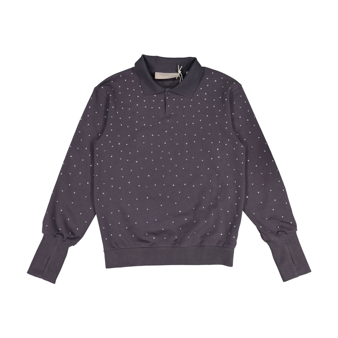 Elements Grey Wash Rhinestones Polo Sweatshirt