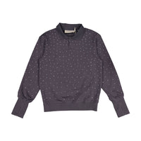 Elements Grey Wash Rhinestones Polo Sweatshirt