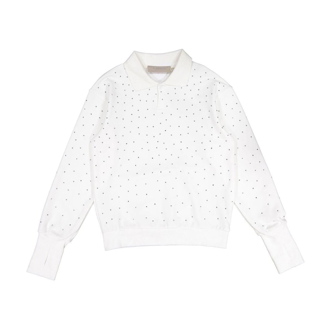 Elements White Rhinestones Polo Sweatshirt