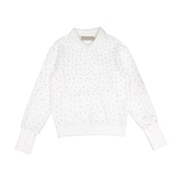 Elements White Rhinestones Polo Sweatshirt