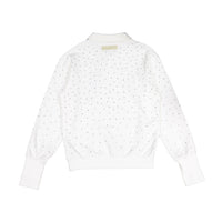 Elements White Rhinestones Polo Sweatshirt