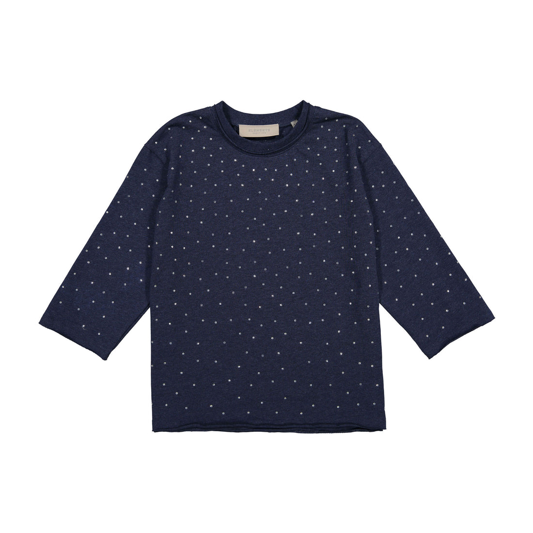 Elements Navy Wash Rhinestones Boxy Tee