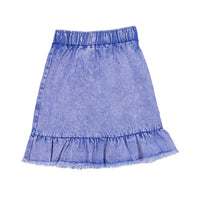 L by Ladida Blue Denim Ruffle Skirt