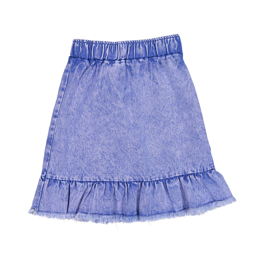 L by Ladida Blue Denim Ruffle Skirt
