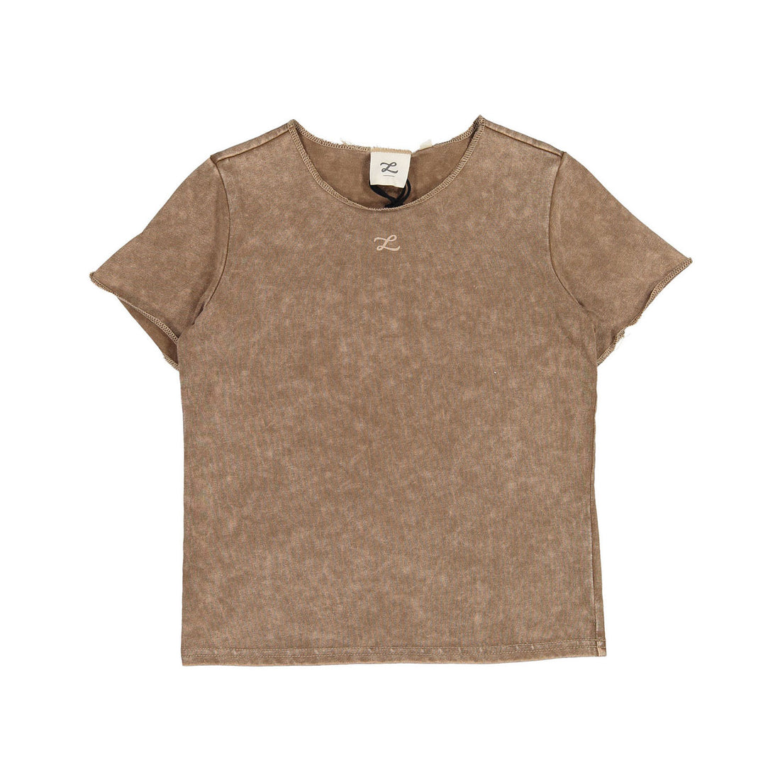 L by Ladida Brown Wash Short Sleeve Tee